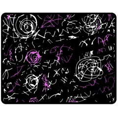 Abstract Mind - Magenta Double Sided Fleece Blanket (medium)  by Valentinaart