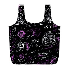 Abstract Mind - Magenta Full Print Recycle Bags (l)  by Valentinaart