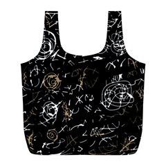 Abstract Mind - Brown Full Print Recycle Bags (l)  by Valentinaart