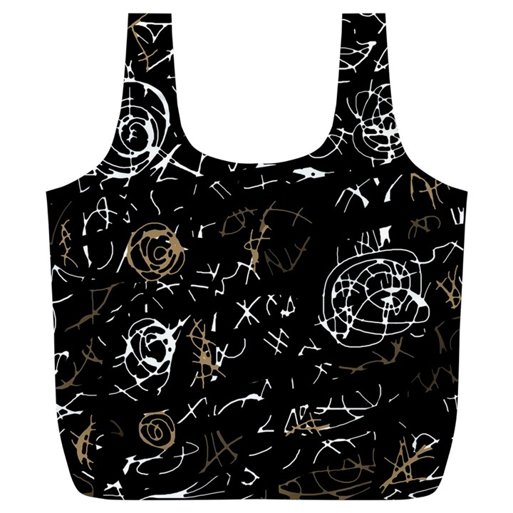 Abstract mind - brown Full Print Recycle Bags (L) 