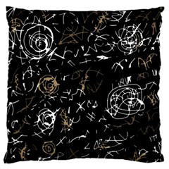 Abstract Mind - Brown Large Flano Cushion Case (one Side) by Valentinaart