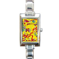 Yellow confusion Rectangle Italian Charm Watch