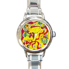 Yellow confusion Round Italian Charm Watch