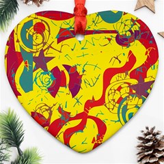 Yellow confusion Ornament (Heart) 