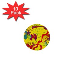 Yellow confusion 1  Mini Buttons (10 pack) 