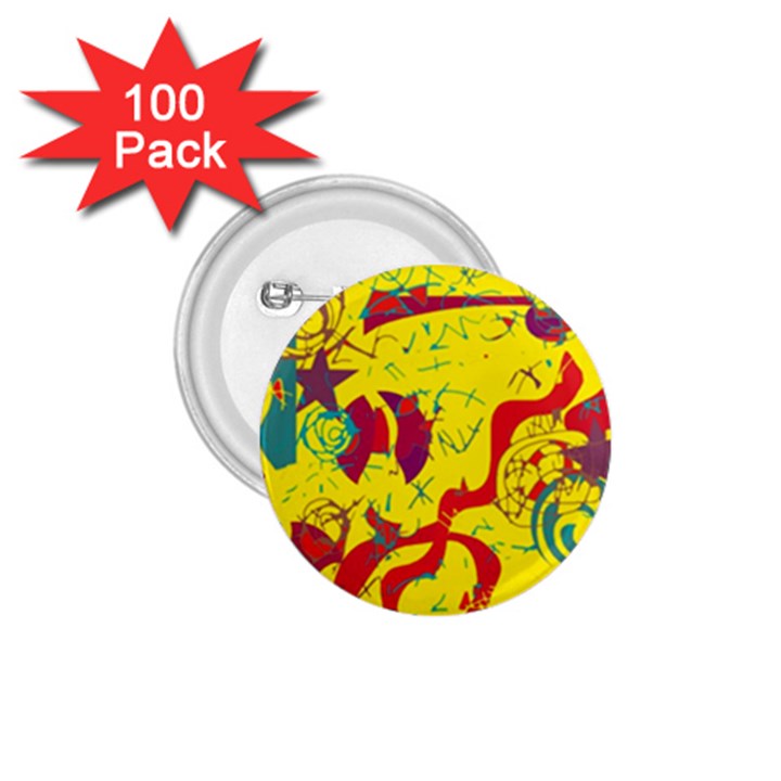 Yellow confusion 1.75  Buttons (100 pack) 