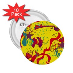 Yellow Confusion 2 25  Buttons (10 Pack)  by Valentinaart