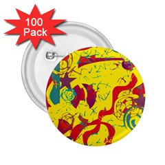 Yellow confusion 2.25  Buttons (100 pack) 