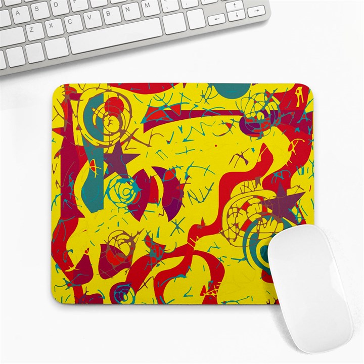 Yellow confusion Large Mousepads