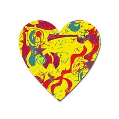 Yellow confusion Heart Magnet