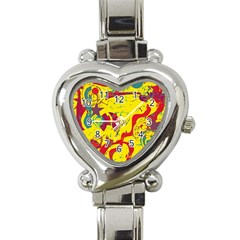 Yellow confusion Heart Italian Charm Watch