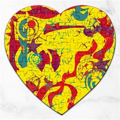 Yellow confusion Jigsaw Puzzle (Heart)