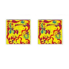 Yellow confusion Cufflinks (Square)