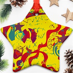 Yellow confusion Star Ornament (Two Sides) 