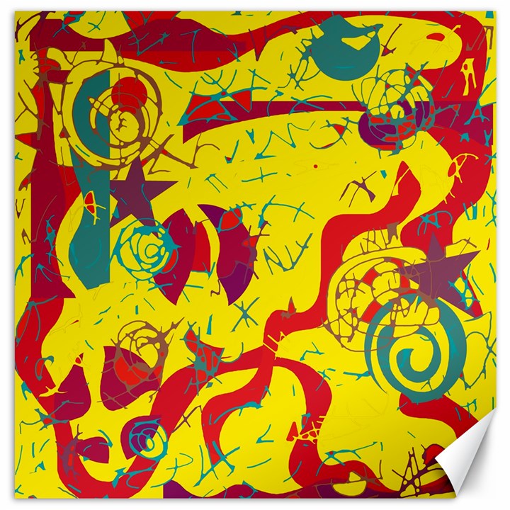 Yellow confusion Canvas 20  x 20  