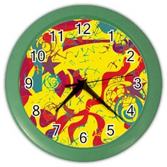 Yellow confusion Color Wall Clocks