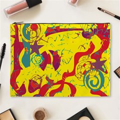 Yellow Confusion Cosmetic Bag (xl) by Valentinaart