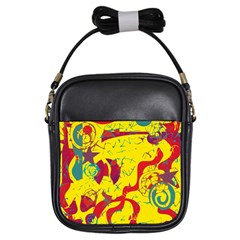 Yellow confusion Girls Sling Bags