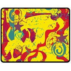 Yellow confusion Fleece Blanket (Medium) 