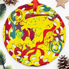 Yellow confusion Ornament (Round Filigree) 