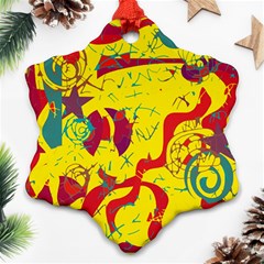 Yellow confusion Snowflake Ornament (2-Side)