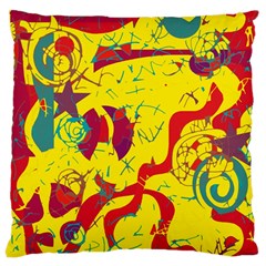 Yellow confusion Large Cushion Case (Two Sides)