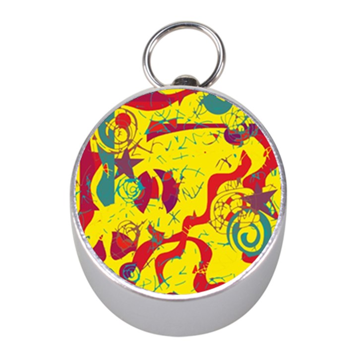 Yellow confusion Mini Silver Compasses