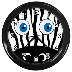 Blue Eye Zebra Wall Clocks (black) by Valentinaart