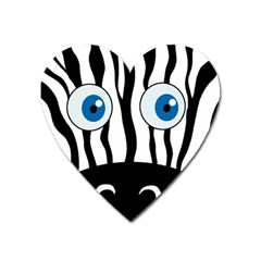 Blue Eye Zebra Heart Magnet by Valentinaart