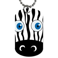 Blue Eye Zebra Dog Tag (one Side) by Valentinaart