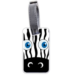 Blue Eye Zebra Luggage Tags (one Side)  by Valentinaart