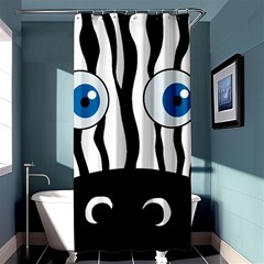 Blue Eye Zebra Shower Curtain 36  X 72  (stall)  by Valentinaart