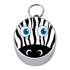 Blue Eye Zebra Mini Silver Compasses by Valentinaart