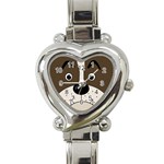 Bulldog face Heart Italian Charm Watch Front