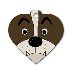 Bulldog Face Dog Tag Heart (one Side) by Valentinaart