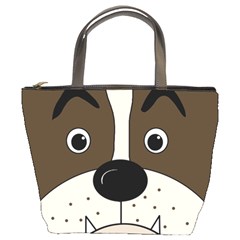 Bulldog Face Bucket Bags by Valentinaart