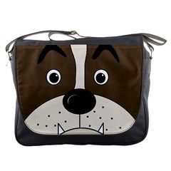 Bulldog Face Messenger Bags by Valentinaart