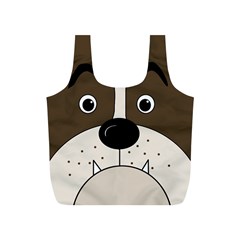 Bulldog Face Full Print Recycle Bags (s)  by Valentinaart