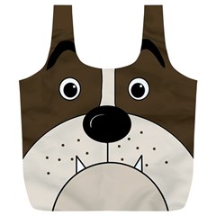 Bulldog Face Full Print Recycle Bags (l)  by Valentinaart