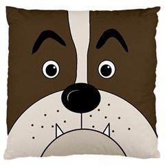 Bulldog Face Large Flano Cushion Case (one Side) by Valentinaart