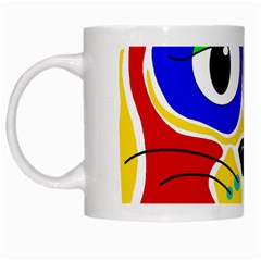 Colorful Cat White Mugs by Valentinaart