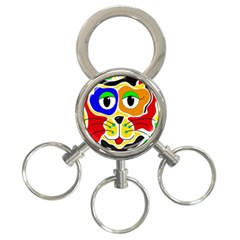 Colorful Cat 3-ring Key Chains by Valentinaart