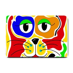 Colorful Cat Small Doormat  by Valentinaart