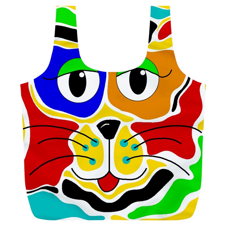 Colorful cat Full Print Recycle Bags (L) 