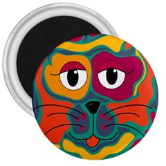 Colorful Cat 2  3  Magnets by Valentinaart