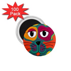 Colorful Cat 2  1 75  Magnets (100 Pack)  by Valentinaart