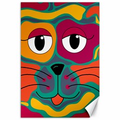 Colorful Cat 2  Canvas 12  X 18   by Valentinaart