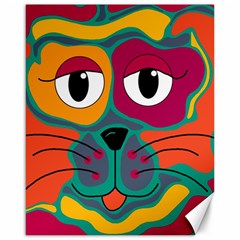 Colorful Cat 2  Canvas 16  X 20   by Valentinaart