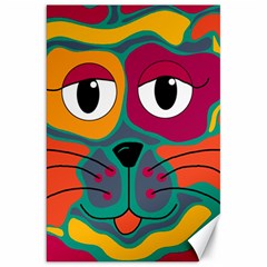 Colorful Cat 2  Canvas 20  X 30   by Valentinaart