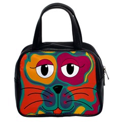 Colorful Cat 2  Classic Handbags (2 Sides) by Valentinaart